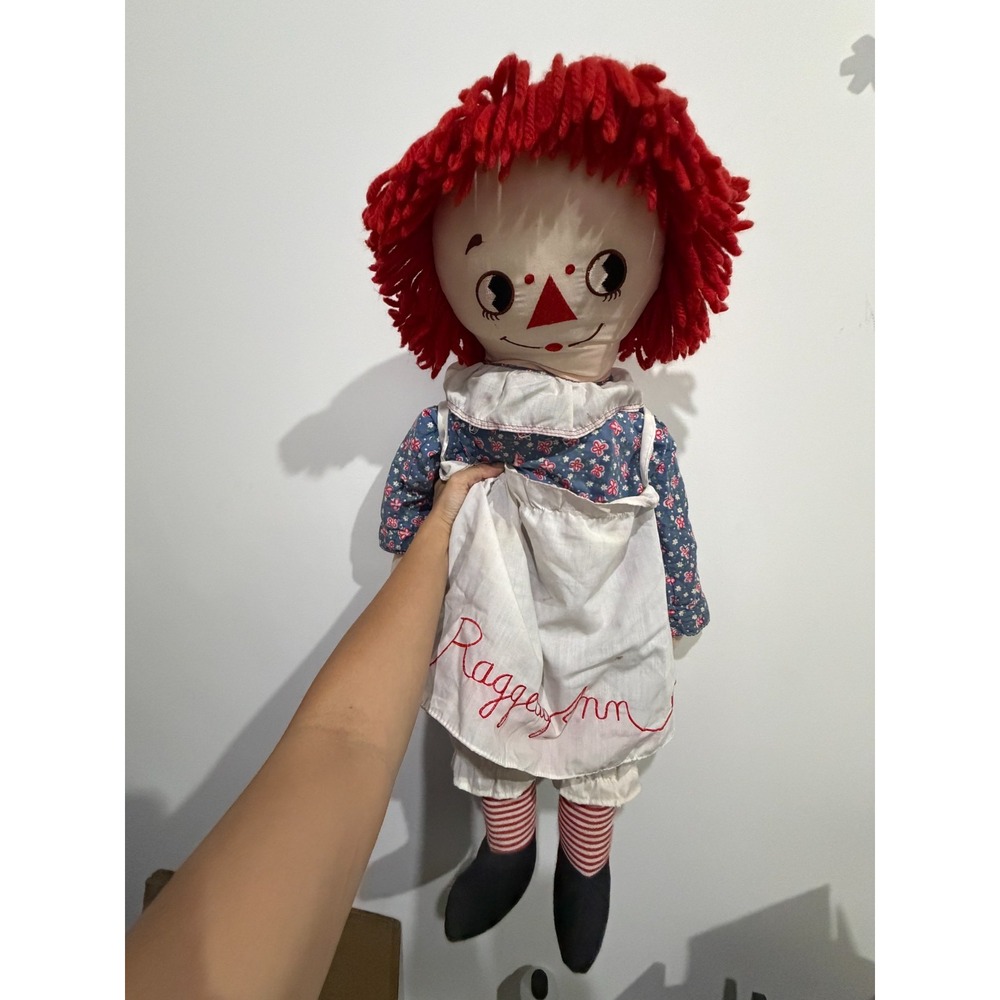 32 Inch Applause Raggedy Ann Large Plush Cloth Doll Red Yarn Hair Vintage AS IS